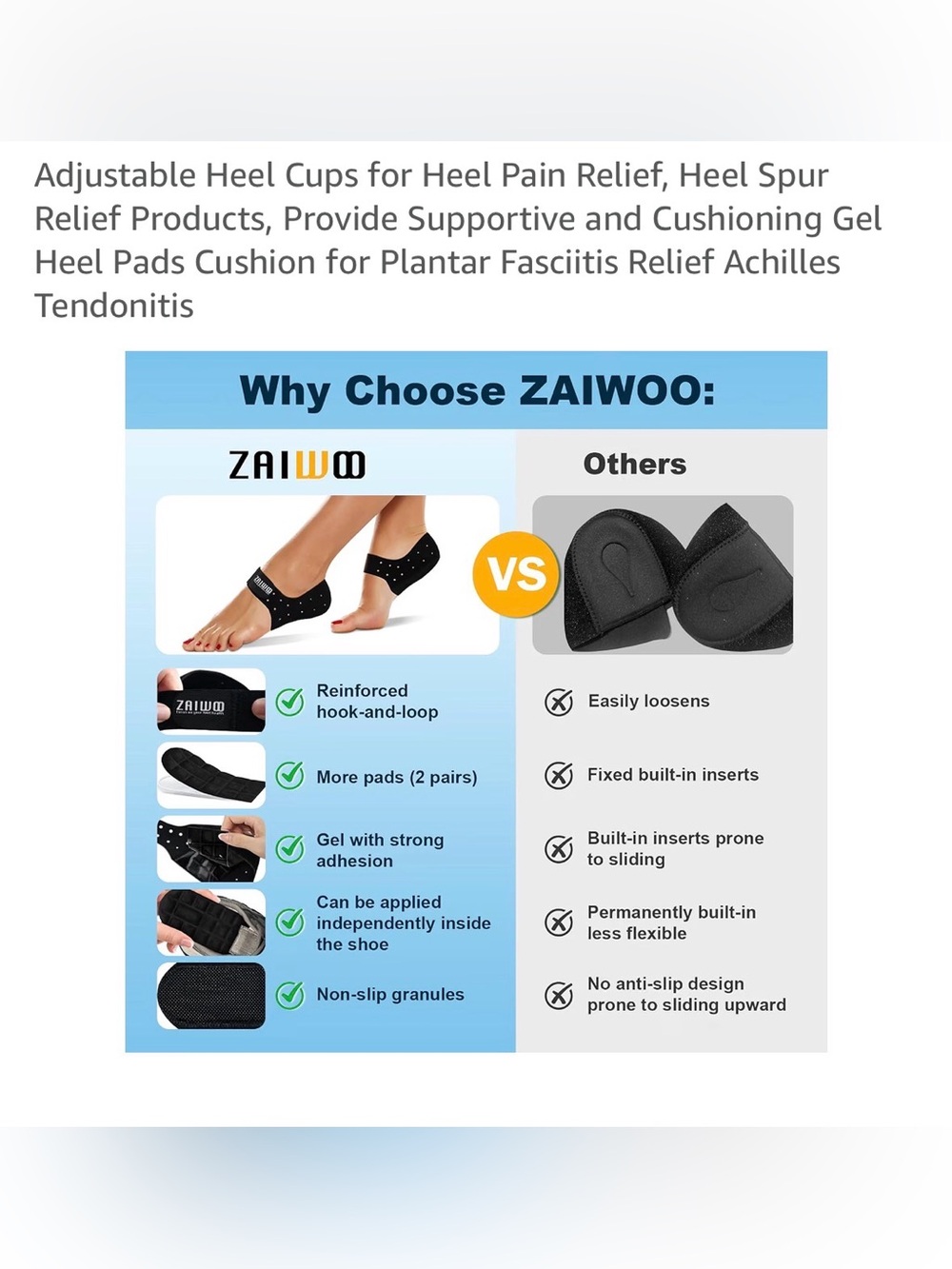 Black Heel Cups — Cushioned plantar fasciitis Heel Pain Relief